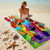 Beach Towel with Smiling Critters Pattern - soft,absorbent,machine washable Lightweight&Modern,swimming,Travel Essentials