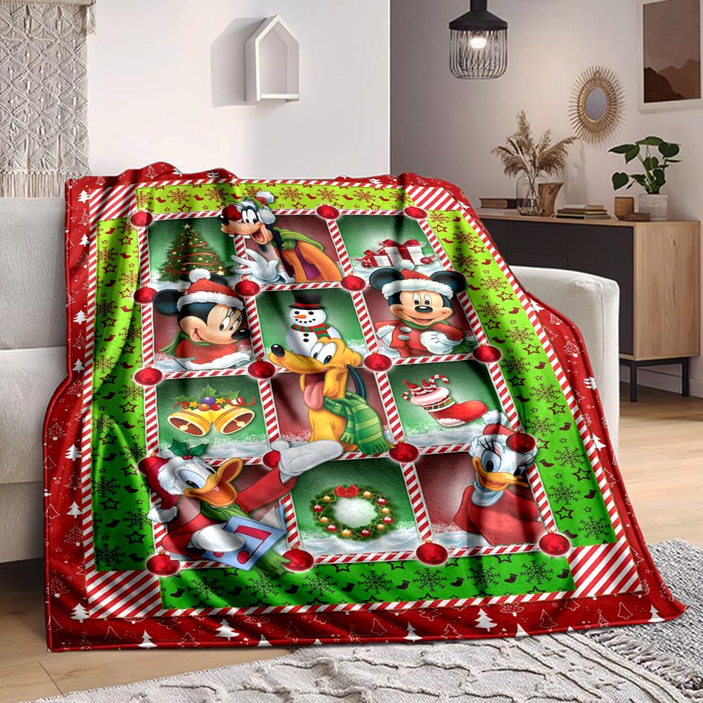 1Pc Christmas Mickey Mouse Friends Blanket Soft And Comfortable Casual Warm Camping Travel Christmas Halloween Xmas Gift M924391