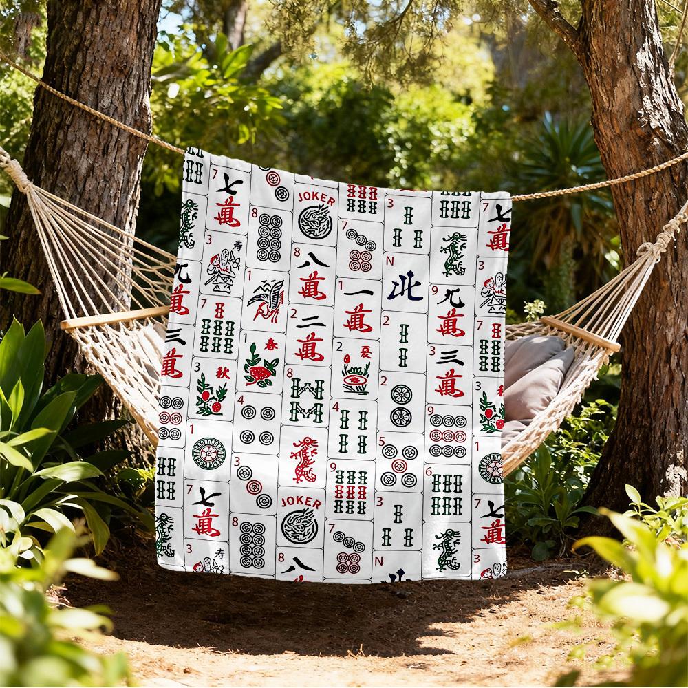

Mahjong Patterns Outdoor Flannel Blankets, Outdoor travel, Home Blankets, Fan Gifts,Suitable for All Seasons, Christmas Gifts. R1127072 80x120cm