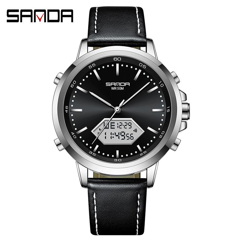Sanda Men s Dual Display Luminous Sport Watch