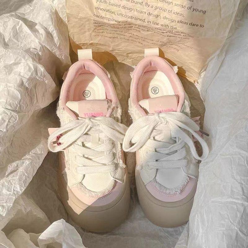 Dopamine platform white shoes women's new versatile niche shoes casual bread shoes board shoes