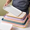 Rectangular Plastic Tea and Snack Tray for Home, Hotel, or Restaurant Use