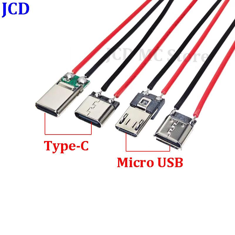 10/5/2PCS 2P Micro USB Male Female JACK Type C USB M / F Welding Wire Connector For Mobile Phone Charging Port Charging Socket