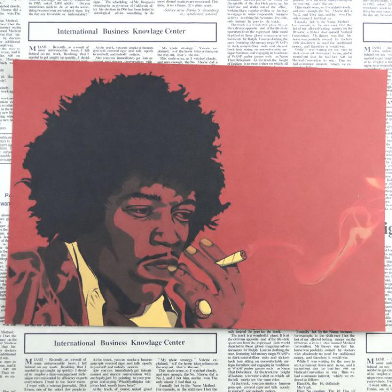 Jimi Hendrix Retro Rock Band Decorative Poster