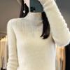 Women's Half Turtleneck Sweater, Qinghe Cashmere, 30% Cashmere 70% Wool, Diamond-studded Winter Knitted Pullover Autumn Sweater Cashmere Sweater
