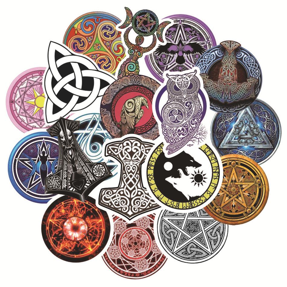 50pcs Pack Retro Totem Cool Stickers Luggage Skateboard Laptop Scrapbook Guitar Waterproof PVC Graffiti Sticker Kids Toys