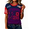 Women's USA Casual Short Sleeve Soccer Print Neck T-Shirt