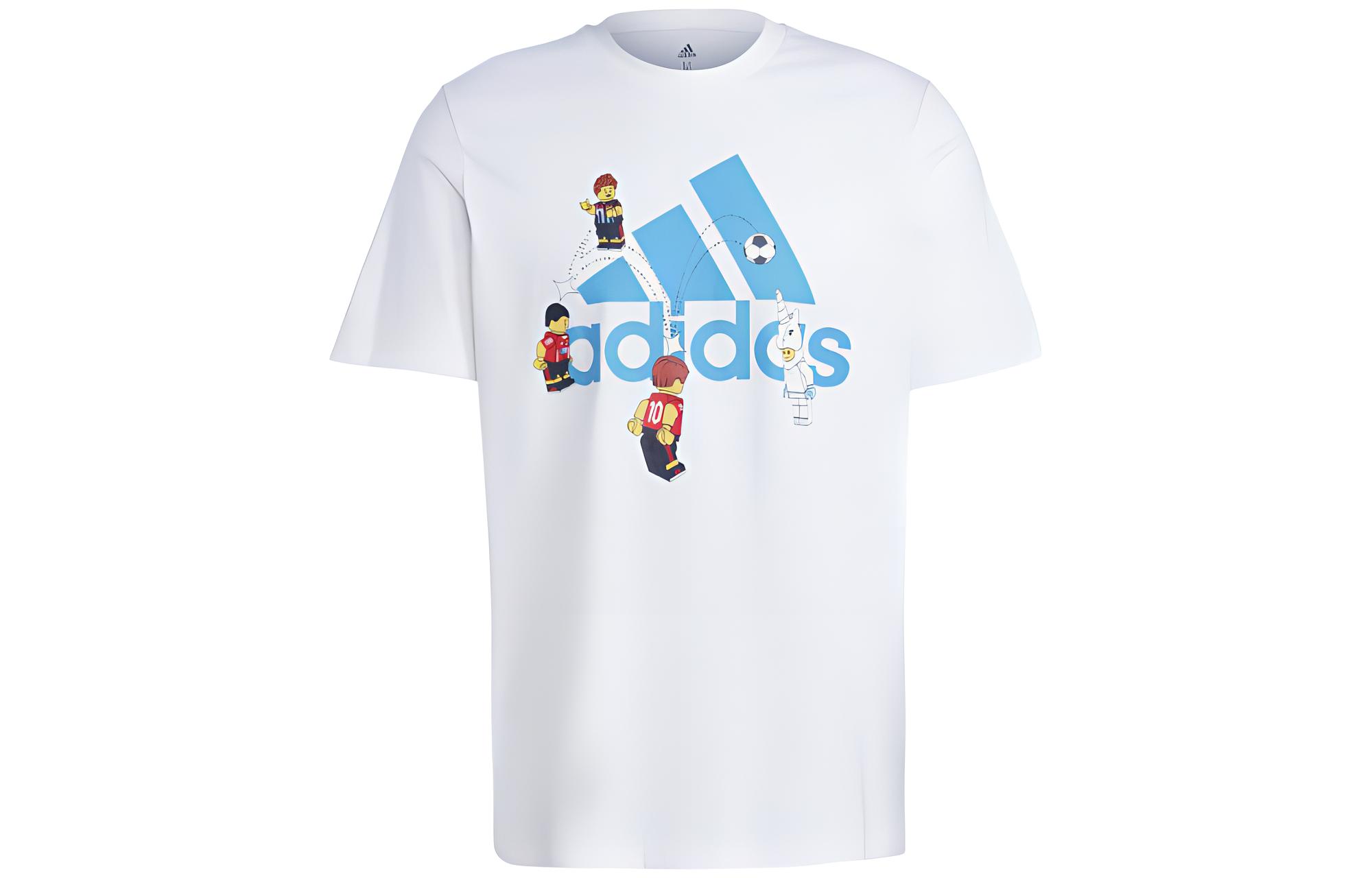 Adidas T Shirts Unisex White Crew Neck Moderate HT5180 L