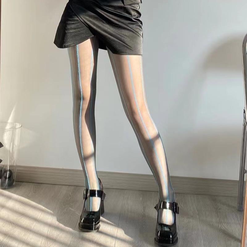 1 sztuka damskie jedwabiste rajstopy w pionowe paski seksowne klubowe codzienne imprezowe