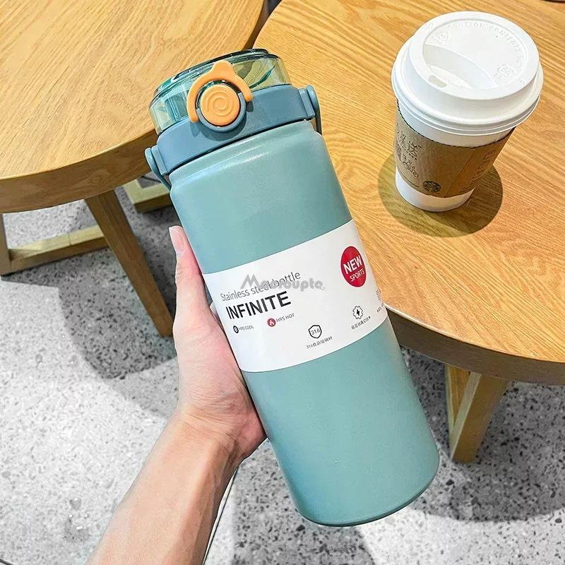 Bottiglia Termica da 1.2L ad Alta Capacità con Cannuccia in Acciaio Inossidabile Borraccia Termica Mantiene Freddo e Caldo Tazza Termica Borraccia Sottovuoto