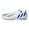 adidas Predator Edge.1 L AG Fußballschuhe für weichen Kunstrasen Weiß Blau Herren Fußballschuhe GW3656