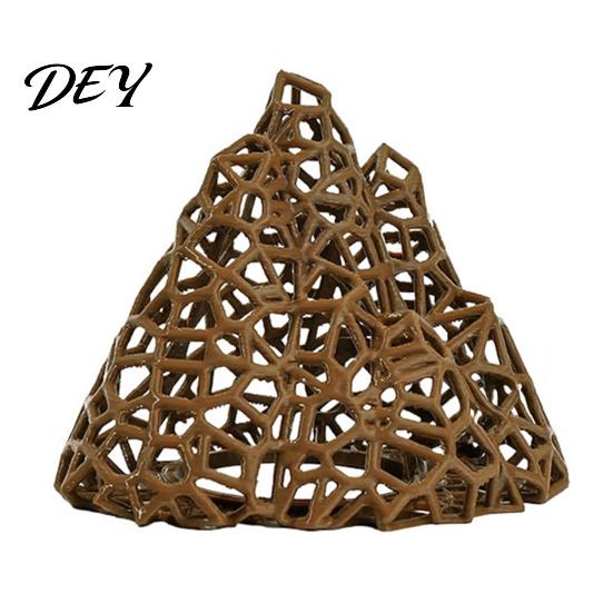Aquarium Shrimp Hide Mountain Hide, 3D Printed Hollow Mountain, Small Fish Tank Cave Shelter Hideout Cave, Ornament for Betta Decoration коричневый