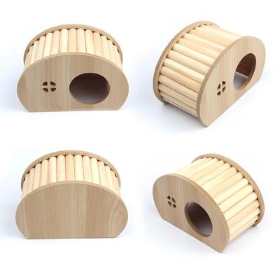 Smooth Hamster Climbing Ladder with Hiding Hole Small Hamster House Hamster Wooden Bridge for Guinea Pigs Rats Small Animals
