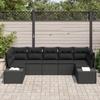 VidaXL Ensemble de canapé de jardin 7 pièces avec coussins en rotin poly noir 3347213