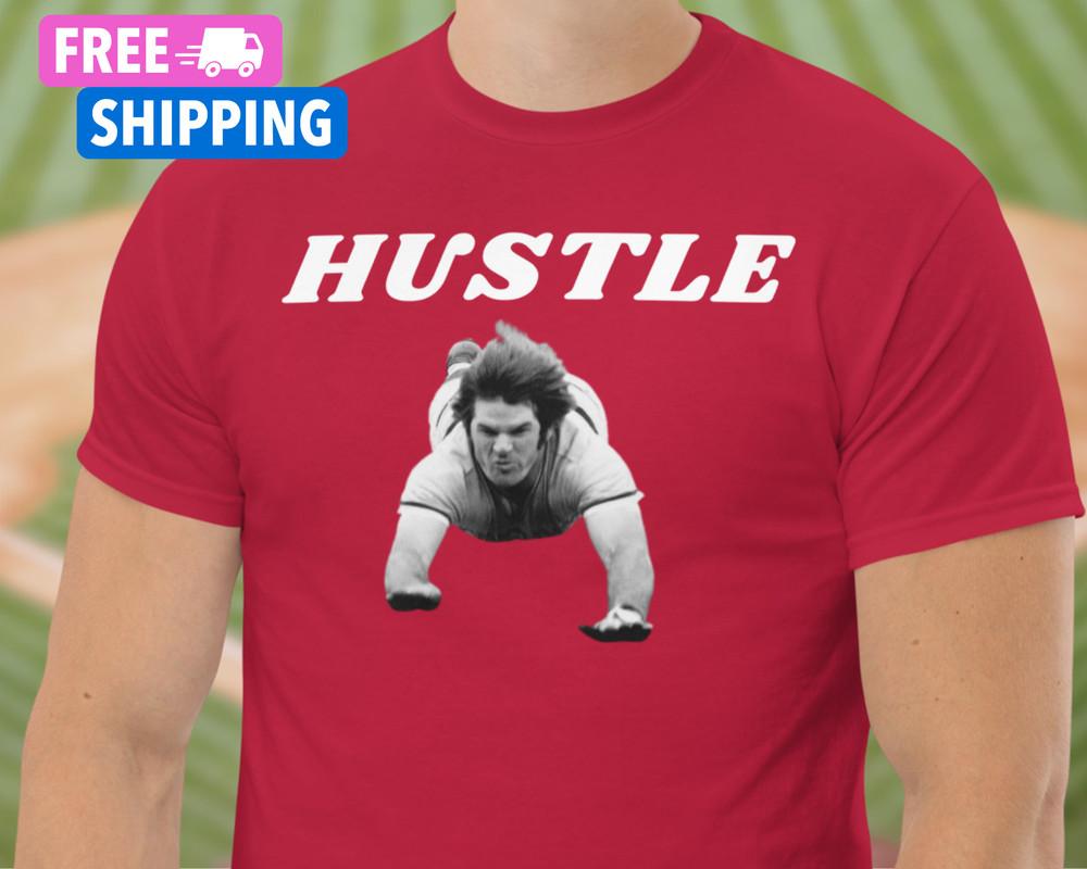 NEW Pete Rose Shirt HUSTLE RIP Pete Rose Tribute Shirt Charlie Hustle Shirt Reds Unisex T-Shirt L