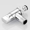 Brass 3-way Filling Angle Valve Wall Mount One Into Two Out Water Toilet Faucet Bidet Sprayer for Bathroom Accessories