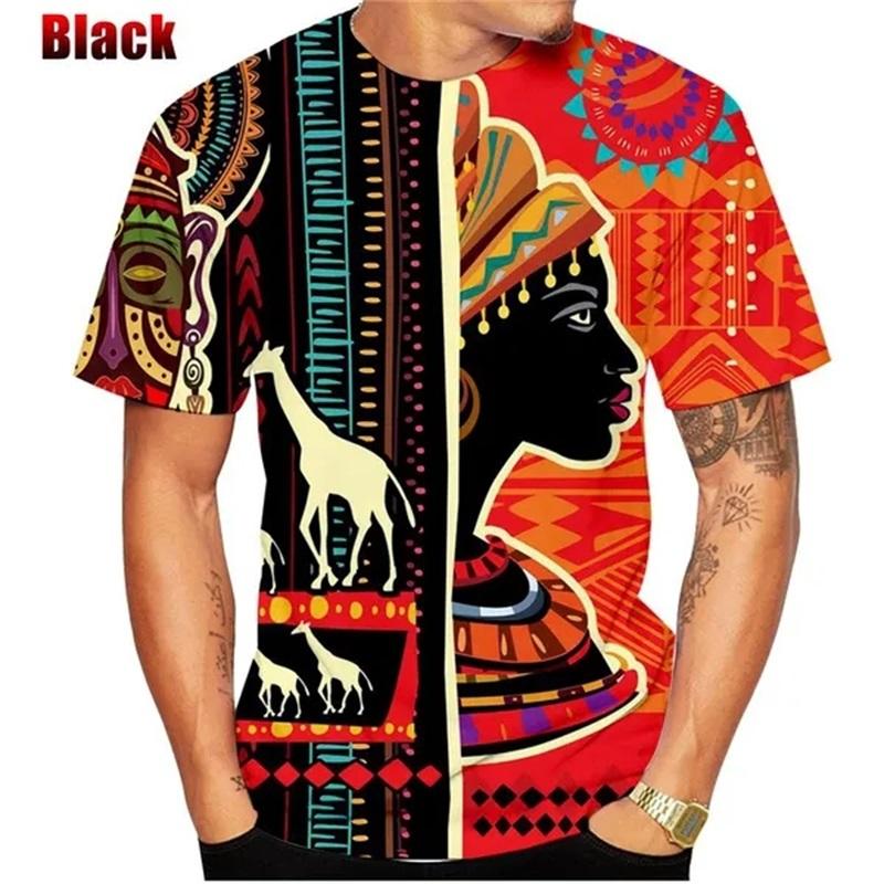 Summer Hot Selling 3D Printed Dashiki Men's T-shirt Plus Size Short Sleeved Round Neck Men's T-shirt Streetwear Ropa Hombre