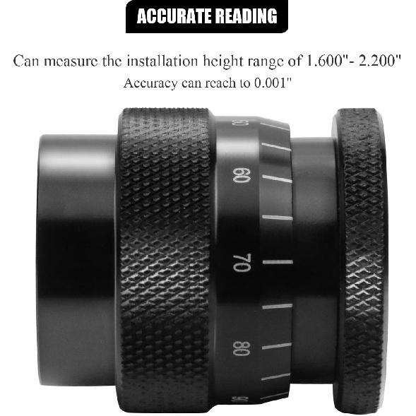 Valve Spring Height Micrometer Measurer Instrument Tool, 1.600" -2.200" Height Range Accurate Reading, Black Aluminium, Compatible for Most V8 Engine