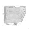 Mesh File Holder for Wall Mounting, Bookshelf Organizer with 3 Tiers Magazines And Newspapers