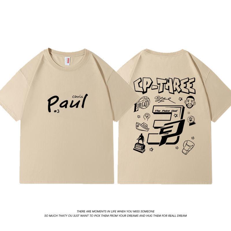 

Chris Paul Graffiti Star American Print Cotton Short Sleeve T-Shirt Men s and Women s Vintage Clippers CP Compression Shirt S