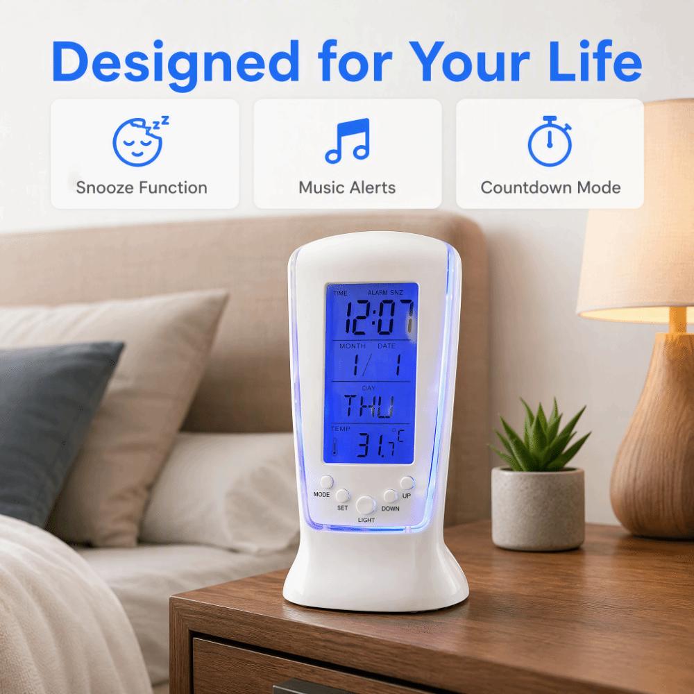 ABS Shell Luminous Alarm Clock Temperature Display LED Alarm Clock Mini Alarm Clock Nightstand Use