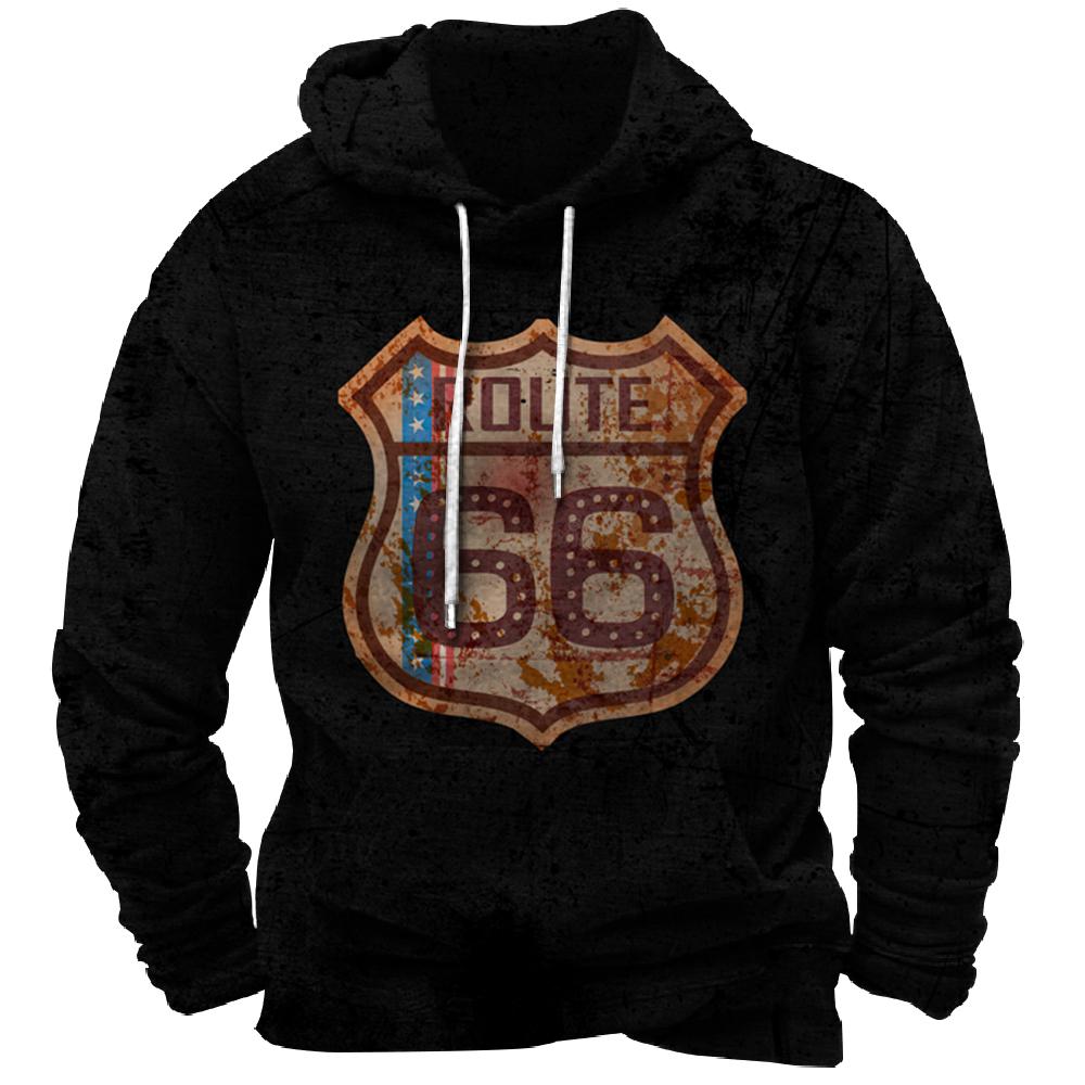 Vintage Hoodie Route 66 3d Print Hoodies Fashion Hoodies Sweatshirts Boy Women Sweats Men's Tracksuits Men Women Clothes Hoodies