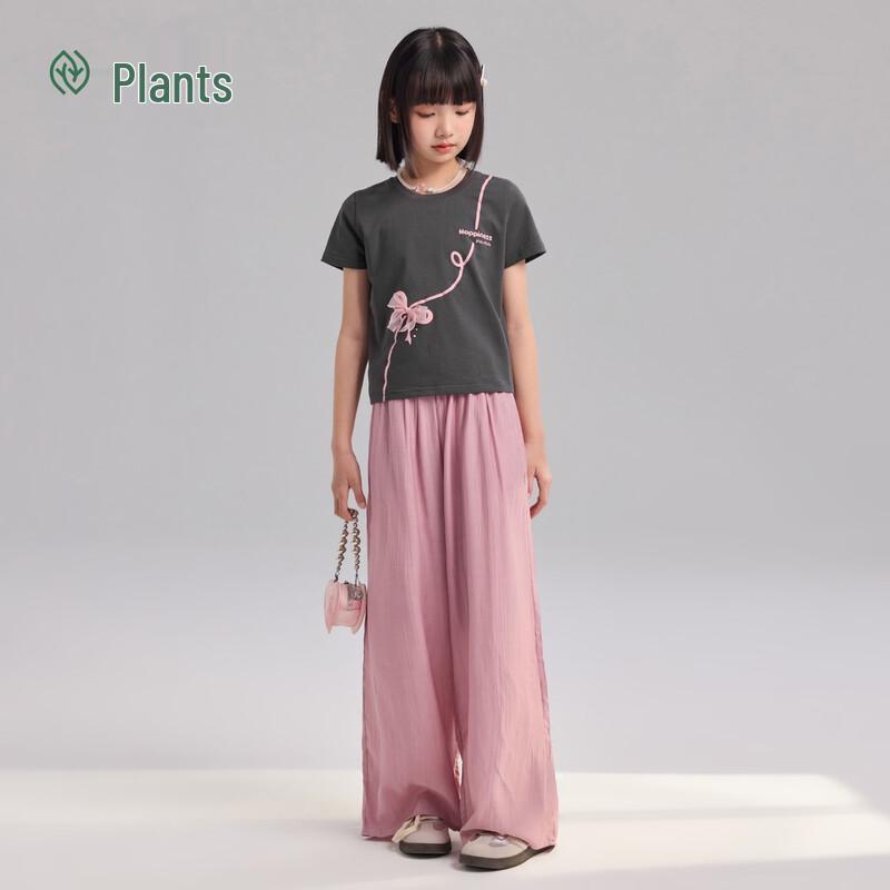 Girls' Bowknot Lyocell Blend Breathable T-Shirt