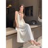 Women Summer Spaghetti Strap Pleated Sleepdress Female Sexy Loose Pajamas Home Clothing Can Be Wear Out