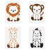 4Pcs 4 Styles PET Hollow Out Drawing Painting Stencils for DIY Scrapbook Photo Album Giraffe & Lion & Monkey & Zebra Animal Pattern 297x210mm