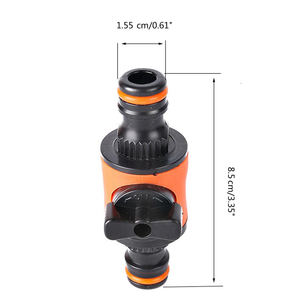 Garden Hose Connector Coupling with Shut-off Valves Switch Water Pipe Quick Joint Connection for Watering Irrigation 2x