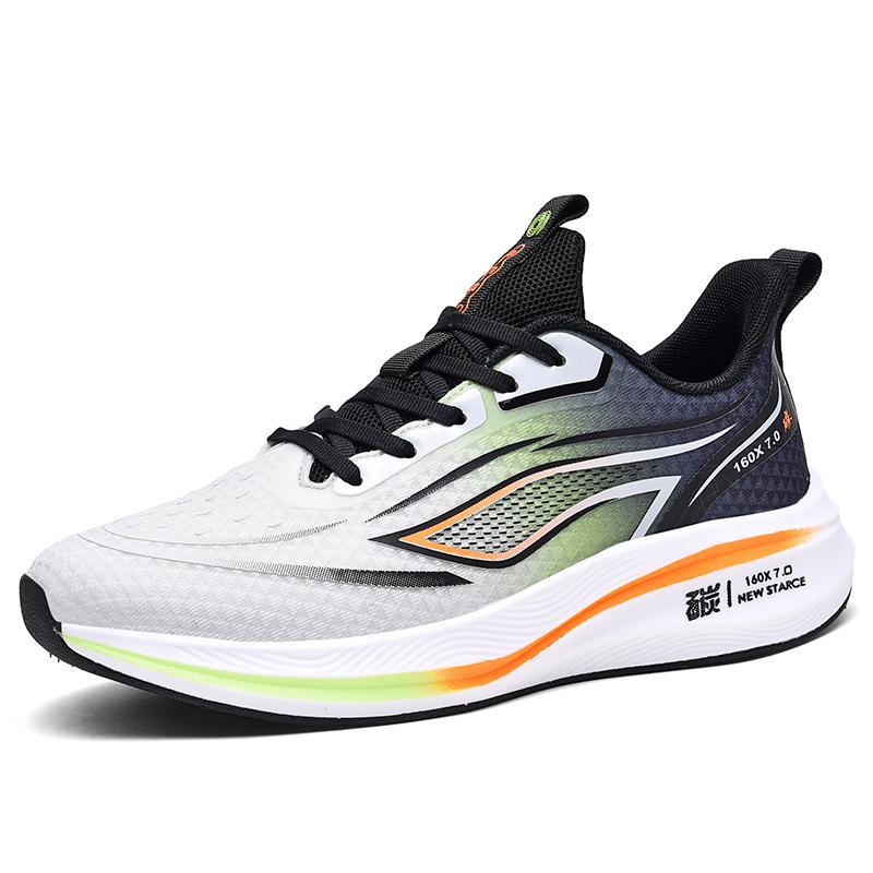 Running Shoes Men Comfortable Soft Lace-Up Sports Shoes Men Thick-Soled Lightweight Breathable Anti-Slip Mesh Casual Shoes Men