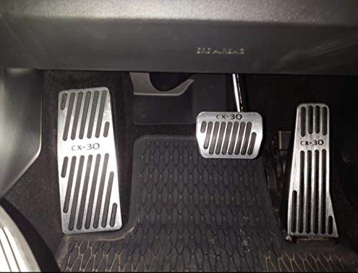 Mazda DM Series Aluminum Pedal Foot All No Drilling Set CX-30 Pads, Grades, Silver, Required, 3-Piece (CX-30 Log)