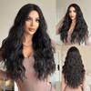 Exporting Women's Wigs From Europe America Middle East Black Medium Length Curly Hair Smooth Synthetic High-temperature Silk Wig Full Head Cover