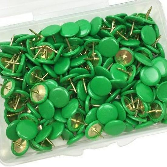 100-Piece Box of Color-Selectable Plastic-Coated T-Pins for Creative Projects, Large-Headed American Pushpins