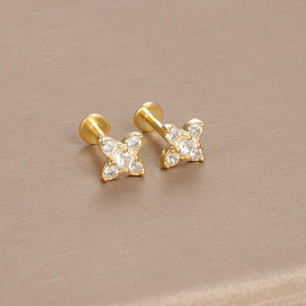 

Классические серьги-гвоздики из нержавеющей стали золотого цвета для женщин, маленькие серьги-гвоздики со змеей в стиле панк, ювелирные изделия для пирсинга хряща, новинка