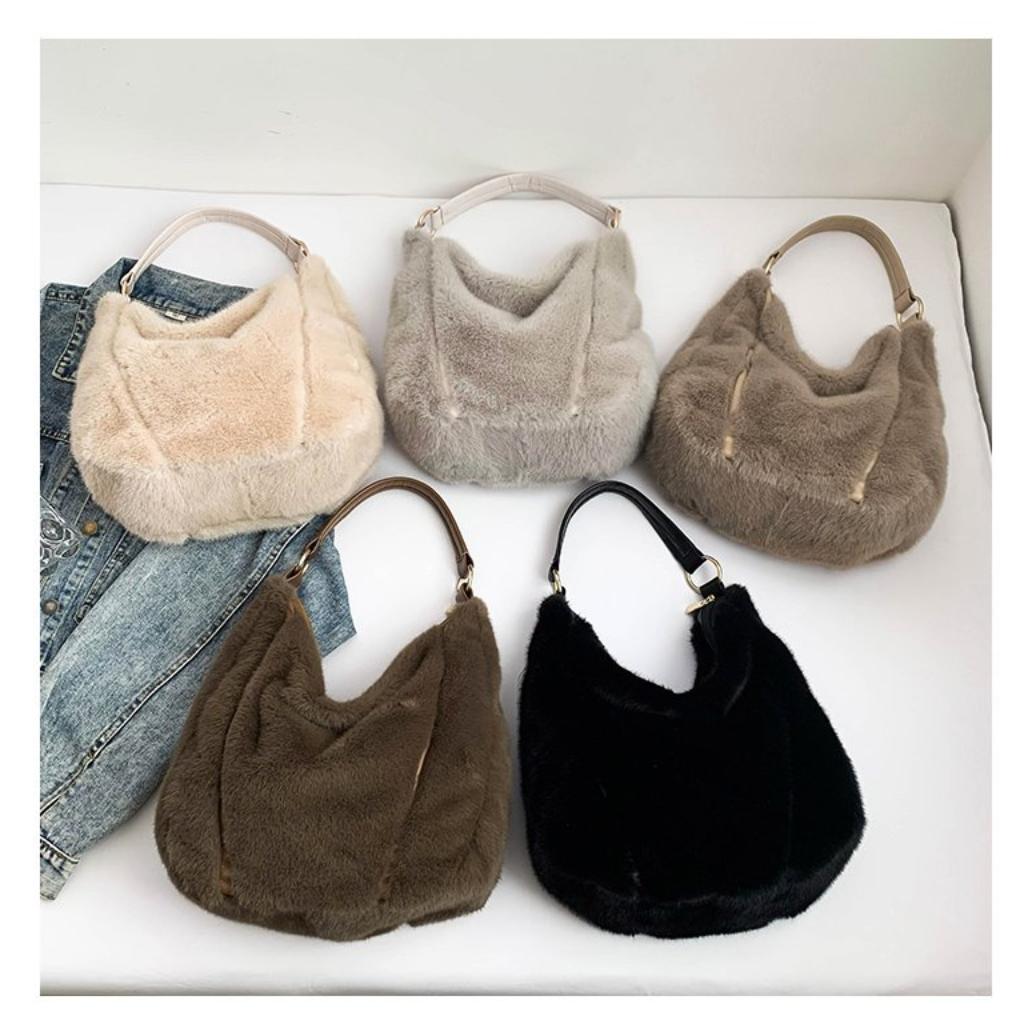 Tote Bag Women Plush Stitching Daily