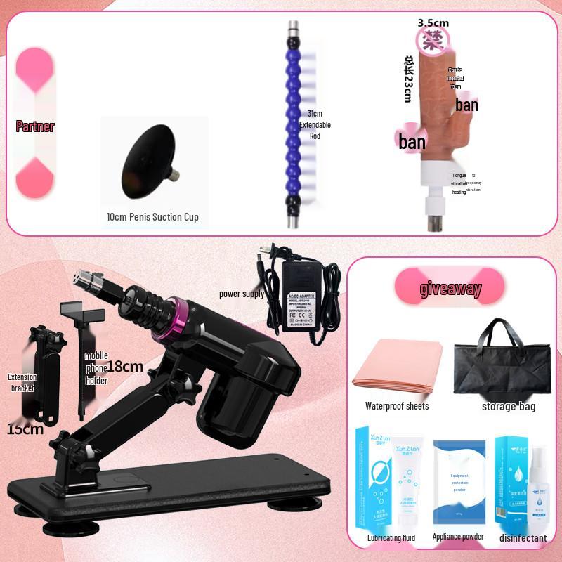 Compact Automatic Telescopic Pile Driver for All Genders - Realistic Three-Hole Phallus SM Device