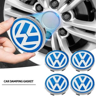 4PCS 56mm 60mm Cache-moyeu de roue de voiture Cache-moyeu Badge Autocollant 3D Pour Volkswagen Polo Golf-4 5 6 7 MK5 MK6 MK7 CC Tiguan Passat