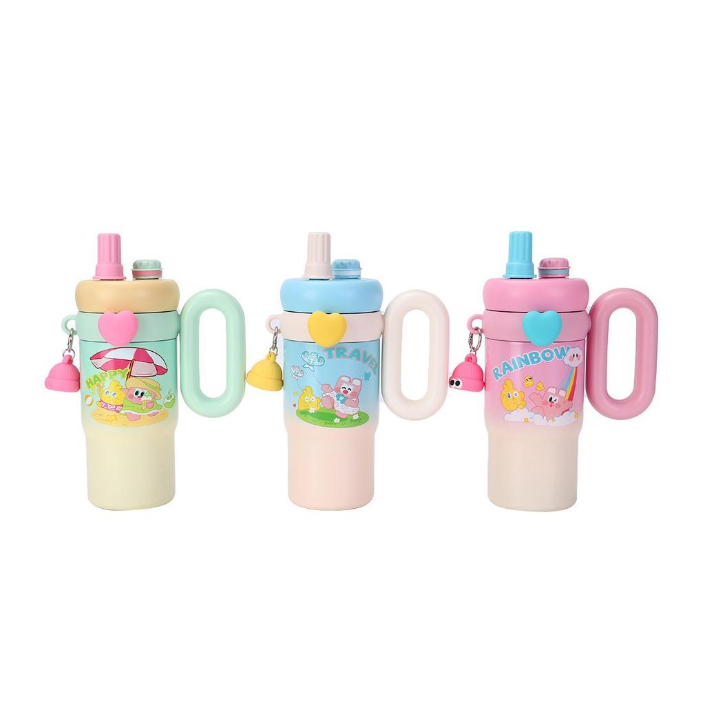 Mengka Rabbit Cartoon Large Capacity Bingba Cup 316 Stainless Steel Thermos Cup High Value Outdoor Portable Straw Water Cup