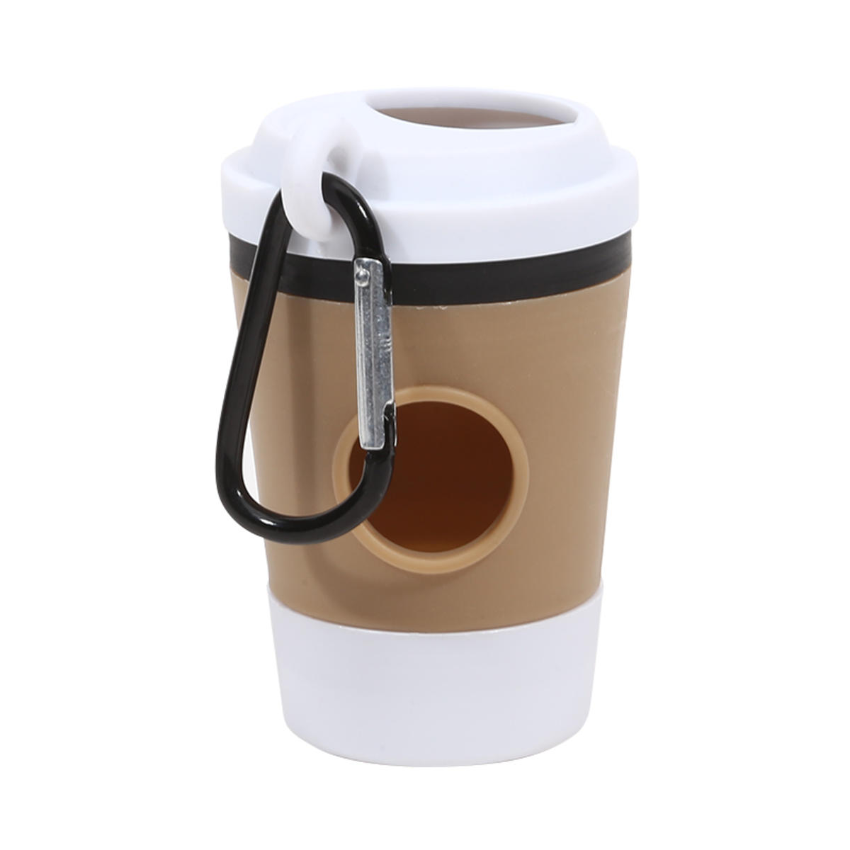 

Портативный держатель для пакетов для собачьих отходов, диспенсер для пакетов для отходов домашних животных для собак, уличный разделитель для мешков для мусора для домашних животных, диспенсер в форме кофейной чашки one size белый