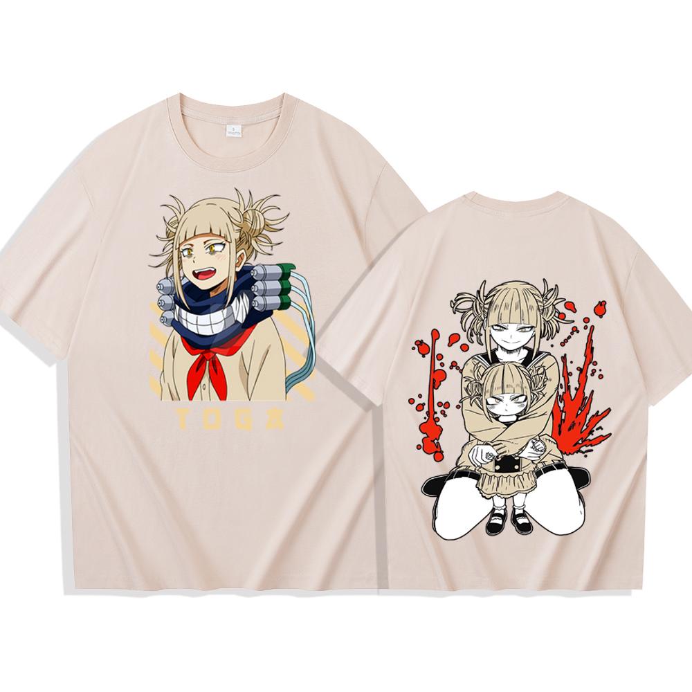 2025 Anime My Hero Academia Himiko Toga T-Shirts Man Women Summer Casual O-Neck Short Sleeve Shirts