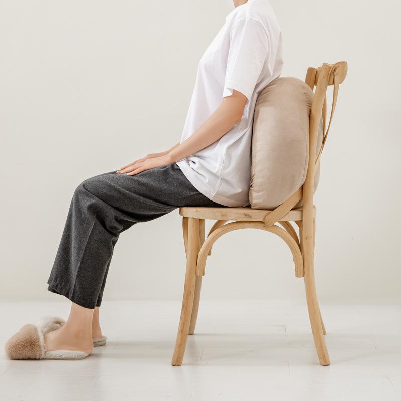 Japanese Style Soft Cloud Lumbar Pillow Waist Support Cushion for Car Office Home