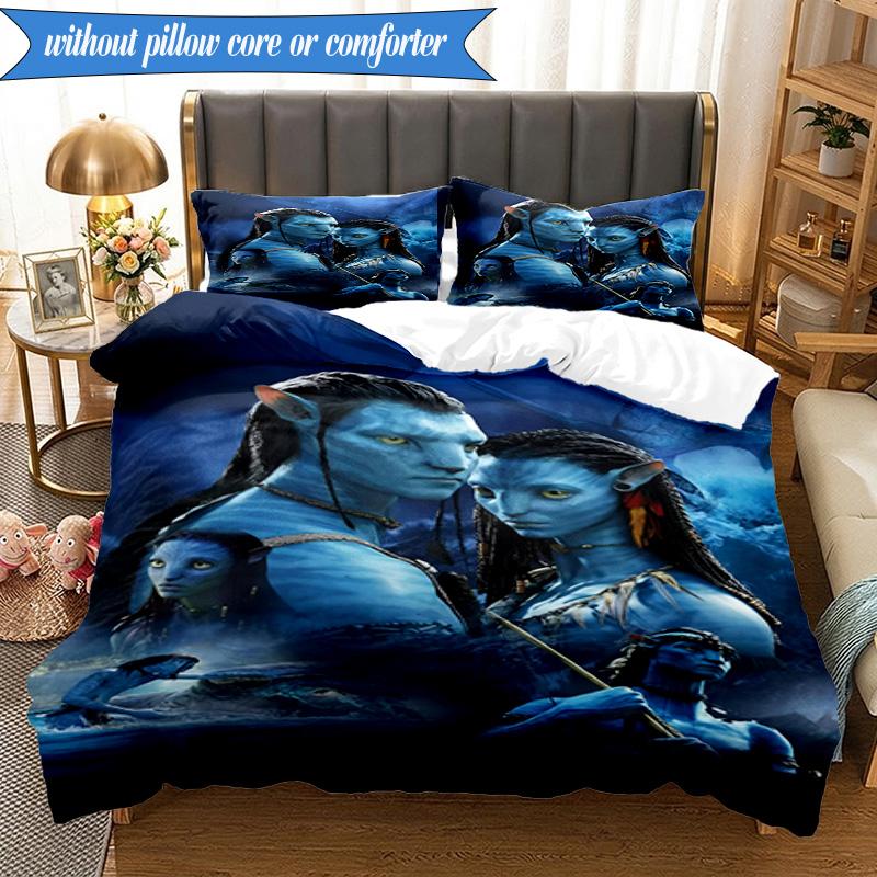 3-teiliges Ava-tar Abenteuer Bettwäsche-Set, Enthält 1 Stück Bettbezug und 2 Stück Kissenbezüge. Perfekt für Schlafzimmer, Wohnheim, Weihnachtsgeschenk für Fans