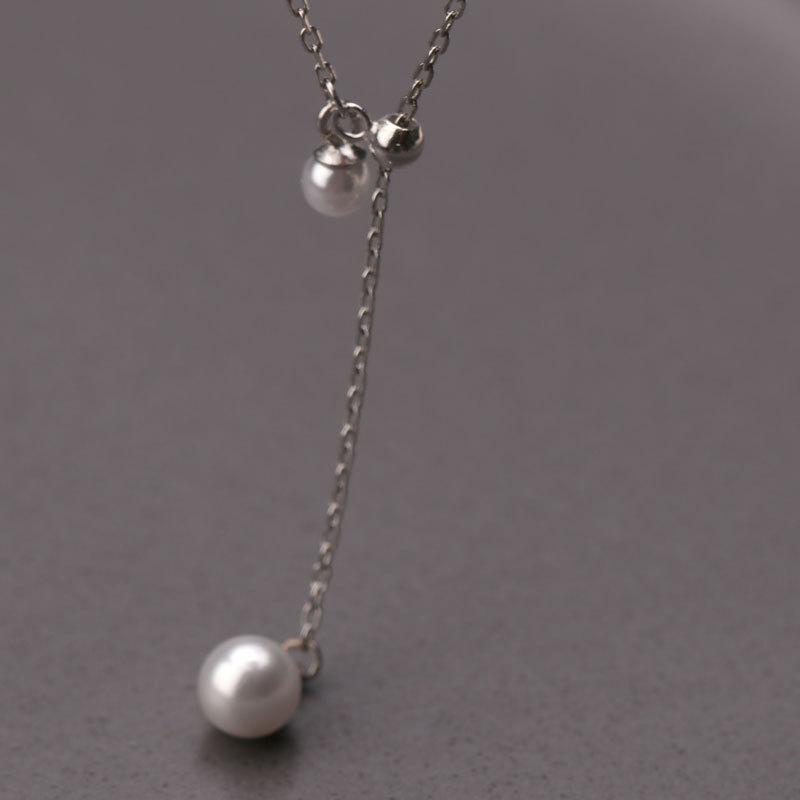 Pearl Tassel Necklace Pull-out Clavicle Chain French Retro Simple Decoration Women's New Style
