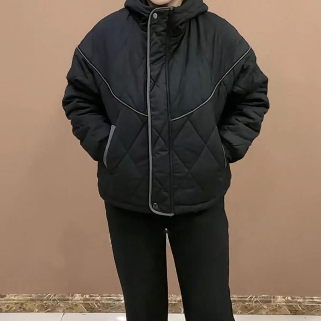 Winter Baumwolljacke, Herbst- und Winter-Warmjacke, Lässige Mode, Lockere Kapuzen-Reißverschluss-Baumwolljacke, Lockere Jacke