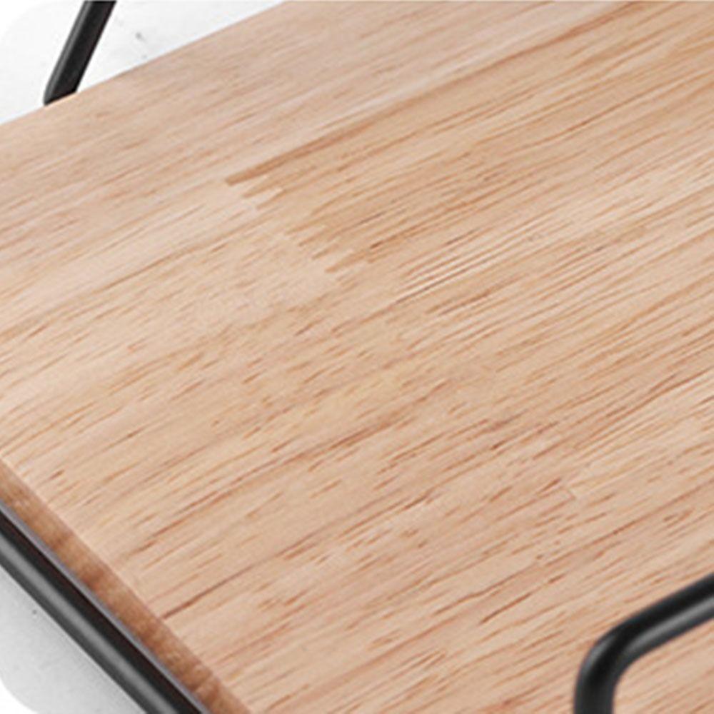 Wooden Base Flat Napkin Holder Metal Serviette Holder Reusable Tissue Organizer  Restaurant