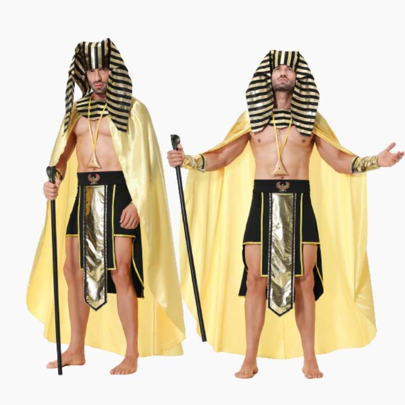 Egyptian Pharaoh Cos Costume For Adults Perfect For Halloween Party Polyester Fiber Material