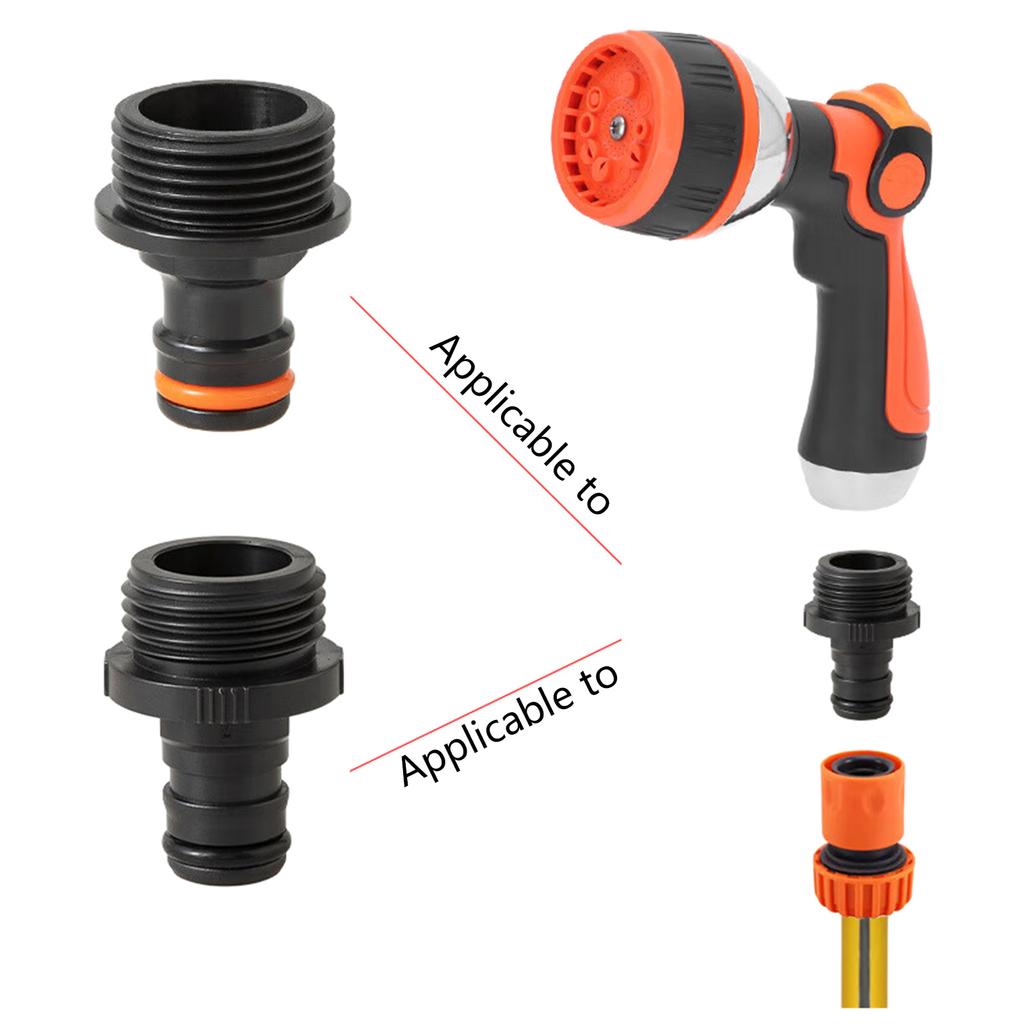 2Pcs Garden Hose Quick Connection Fittings Plastic Water Hose Connectors 1/2inch 3/4inch Sprays Nozzle Faucet Adapter