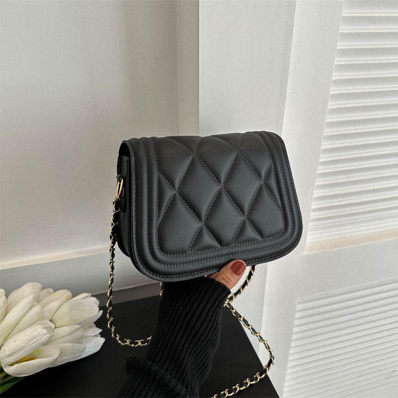 Small bag women's spring 2025 new trendy fashion rhombus texture niche small square bag versatile messenger bag shoulder bag
