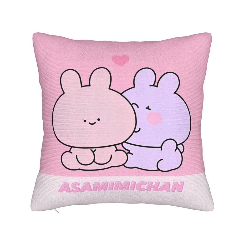 Asamimichaan Asleep Cartoon Square Pillow Cases Kawaii Asamimi Cushion Cover Decor Throw Pillow Case Cover for Sofa cm